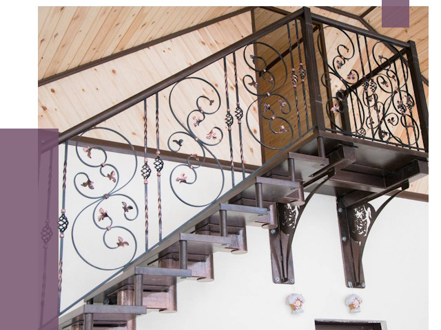 Кованые лестницы в Изобильном от 81026 руб. под ключ