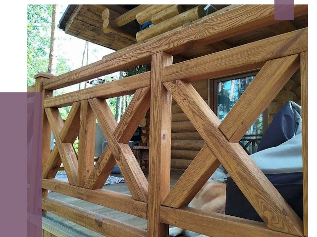 Деревянные перила под ключ в Изобильном от 7791 руб. 