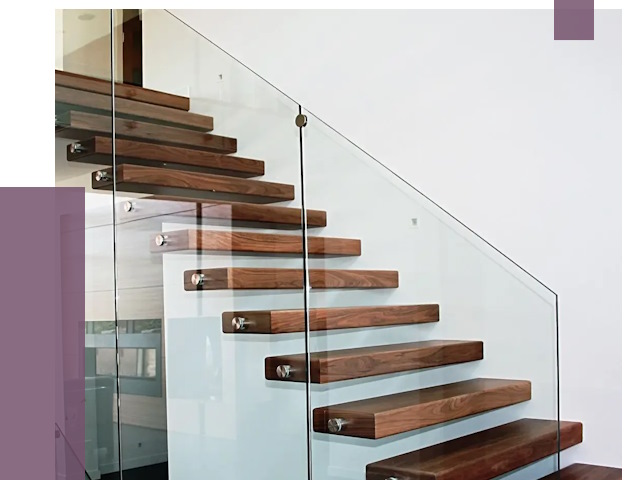 Стеклянные перила для лестницы в Изобильном от 15063 руб.