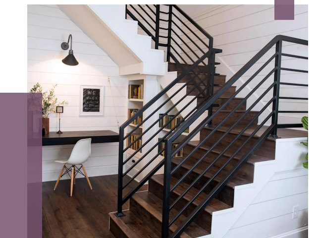 Перила для лестницы в доме в Изобильном от 7531 руб. — ПРОЛЁТ-Збл