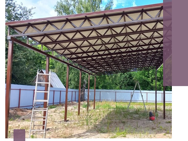 Односкатные навесы под ключ в Изобильном — изготовление и монтаж