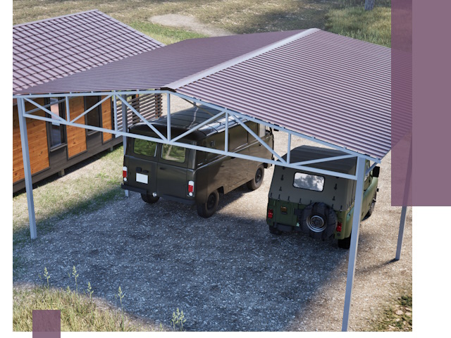 Двускатные навесы под ключ в Изобильном — изготовление и монтаж