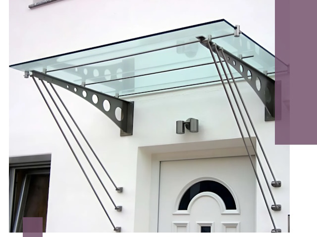 Козырьки над входом под ключ в Изобильном — изготовление и монтаж