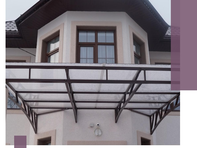 Козырьки из поликарбоната под ключ в Изобильном