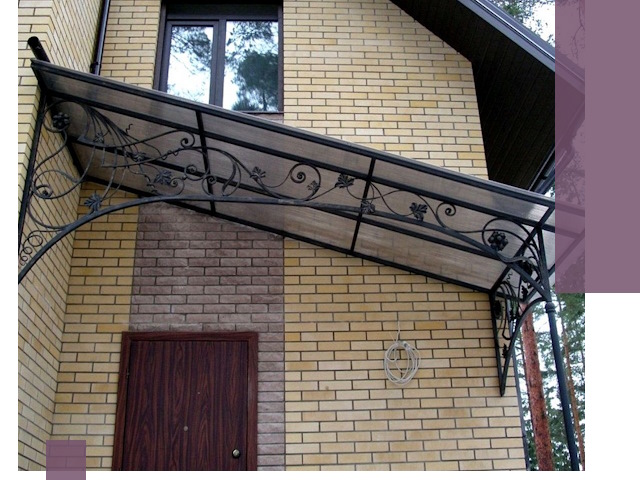 Односкатные козырьки из металла под ключ в Изобильном