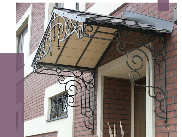 Двускатные козырьки в Изобильном под ключ от 12985 руб.